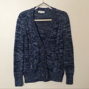 [Pink Rose] Navy Button-up Cardigan